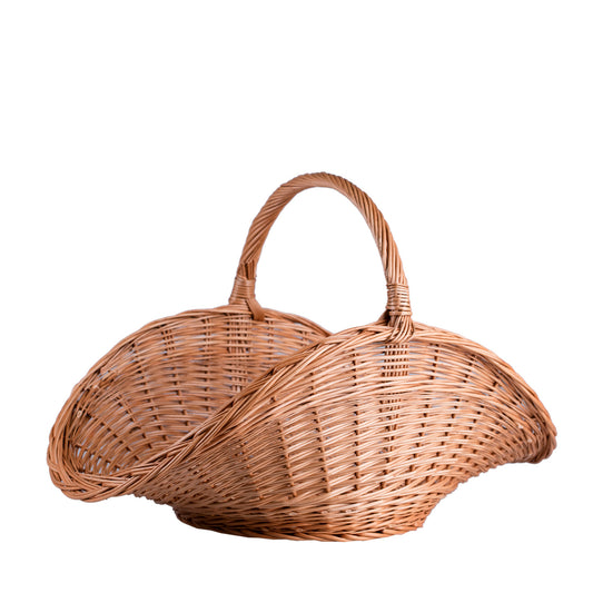Fumaria Rieten haardhoutmand met handvat