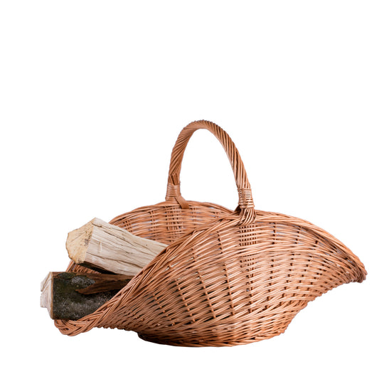 Fumaria Rieten haardhoutmand met handvat