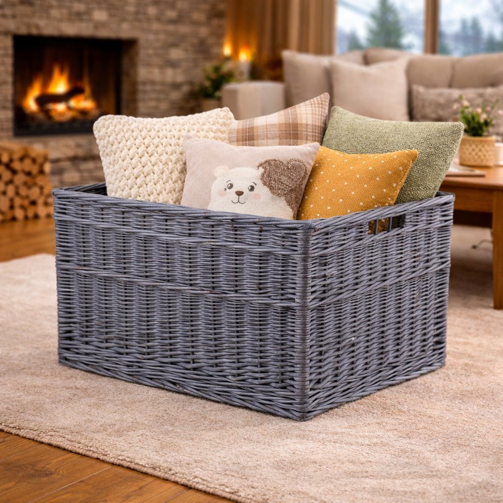 rieten mand voor presentatie en opbergen