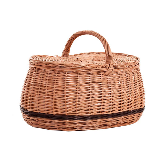 Kardia wicker picnic basket with closure and handle