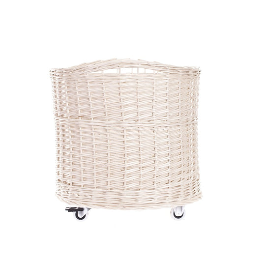 Caros wicker basket container with wheels