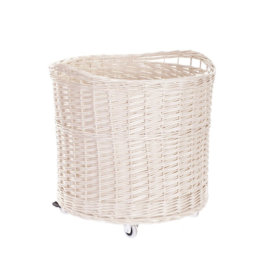 Caros wicker basket container with wheels