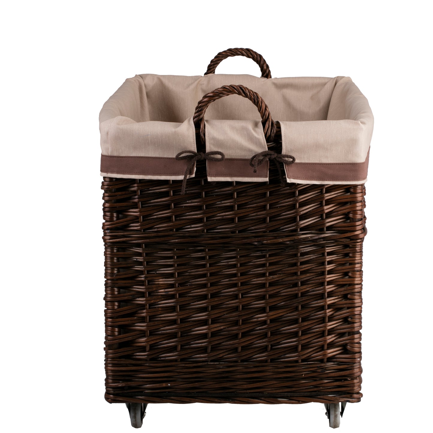 Salux ψάθινο εκθεσιακό καλάθι για κατάστημα με καφέ επένδυση TheWickerStories