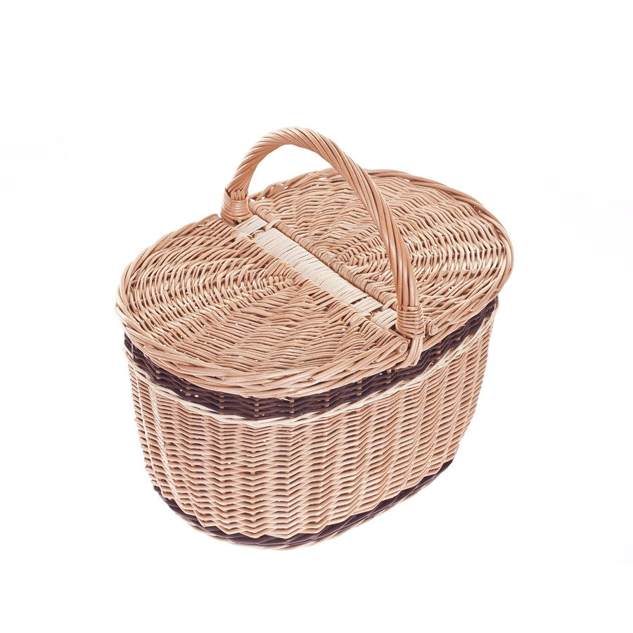 Kastalia proutěný piknikový koš s víkem a rukojetí TheWickerStories