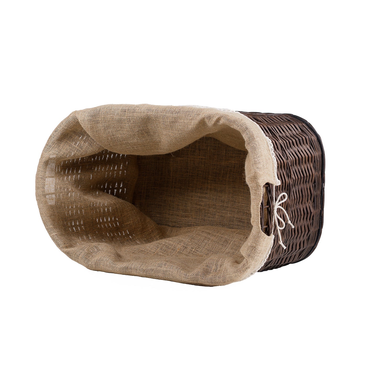 Tivor wicker firewood basket for the fireplace with jute trim TheWickerStories