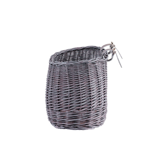 Marone petit panier de vélo en osier avec sangles