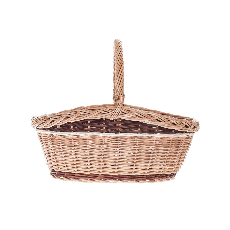 Zeloria wicker gift basket and shopping basket with handle