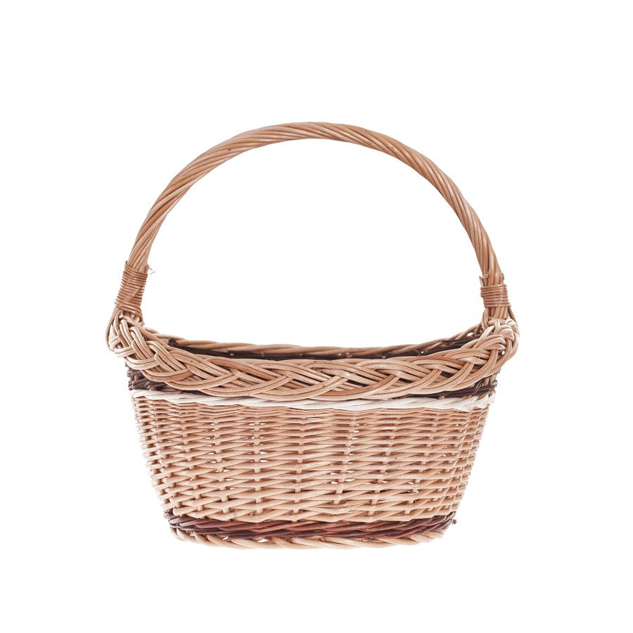 Zeloria wicker gift basket and shopping basket with handle