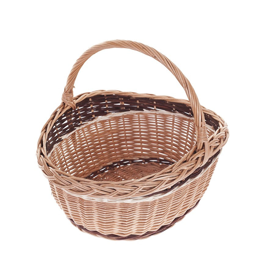 Zeloria wicker gift basket and shopping basket with handle