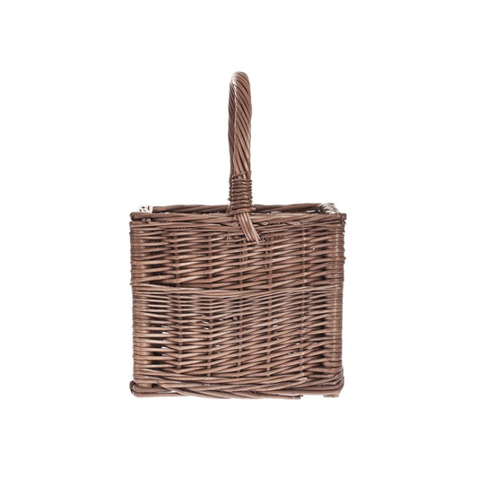 Gaudios wicker bottle basket with compartments and handle