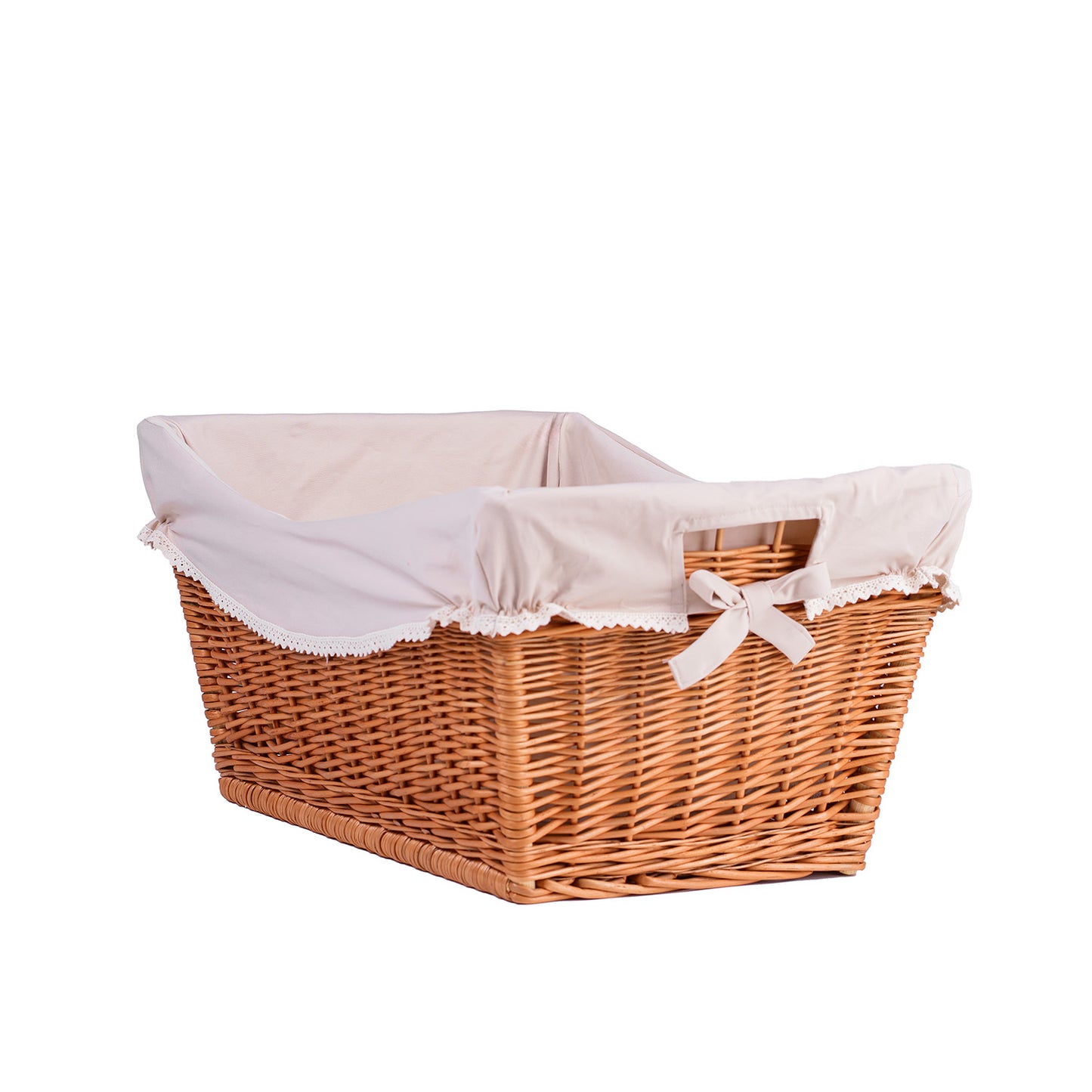 Torellia ψάθινο καλάθι αποθήκευσης με μπεζ επένδυση TheWickerStories
