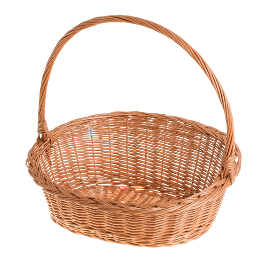 wicker basket with handle for gifts and flowers