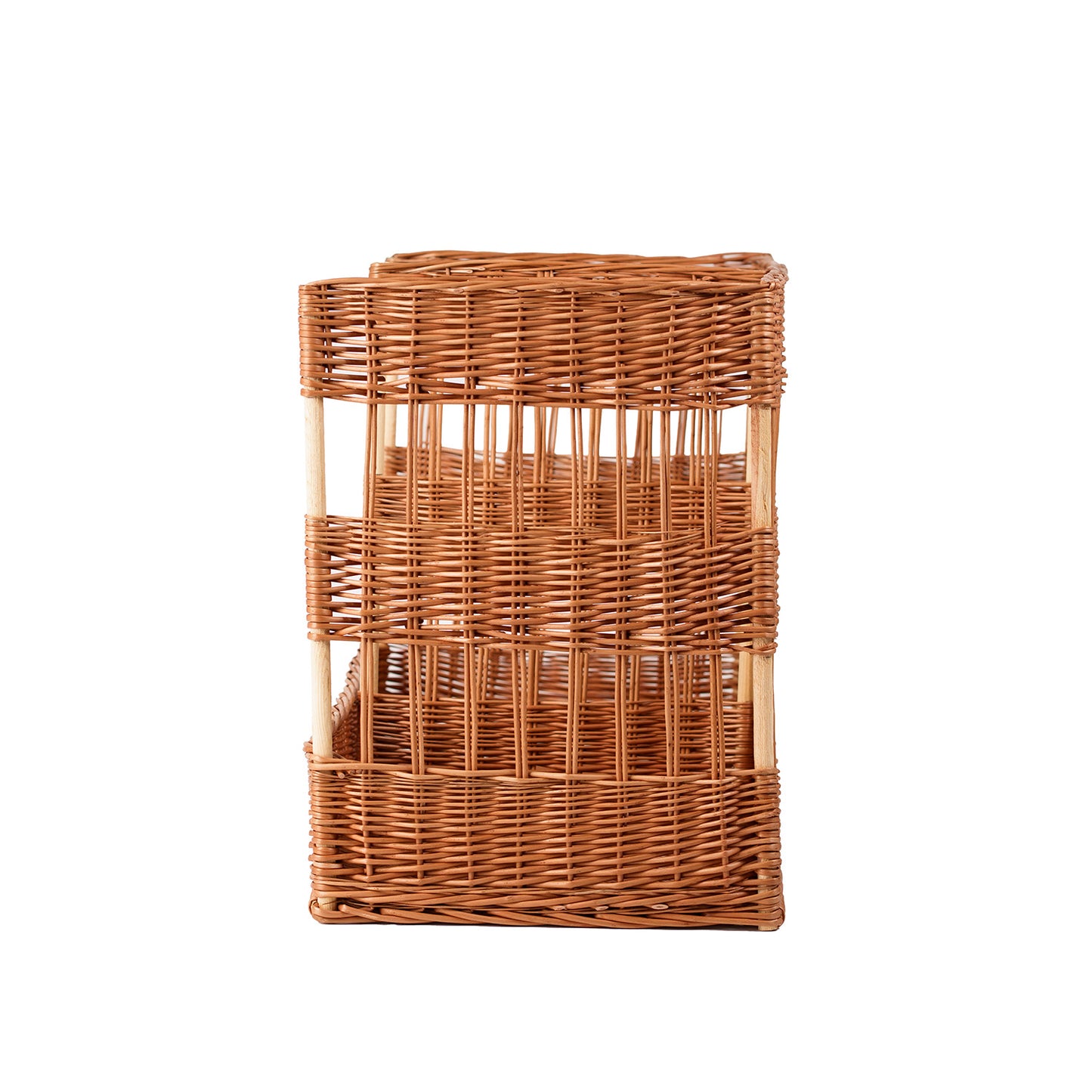 Briza wicker double baguette stand for bread display, freestanding TheWickerStories