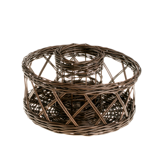 Alvora wicker wine serving organizer, for bottle and glasses