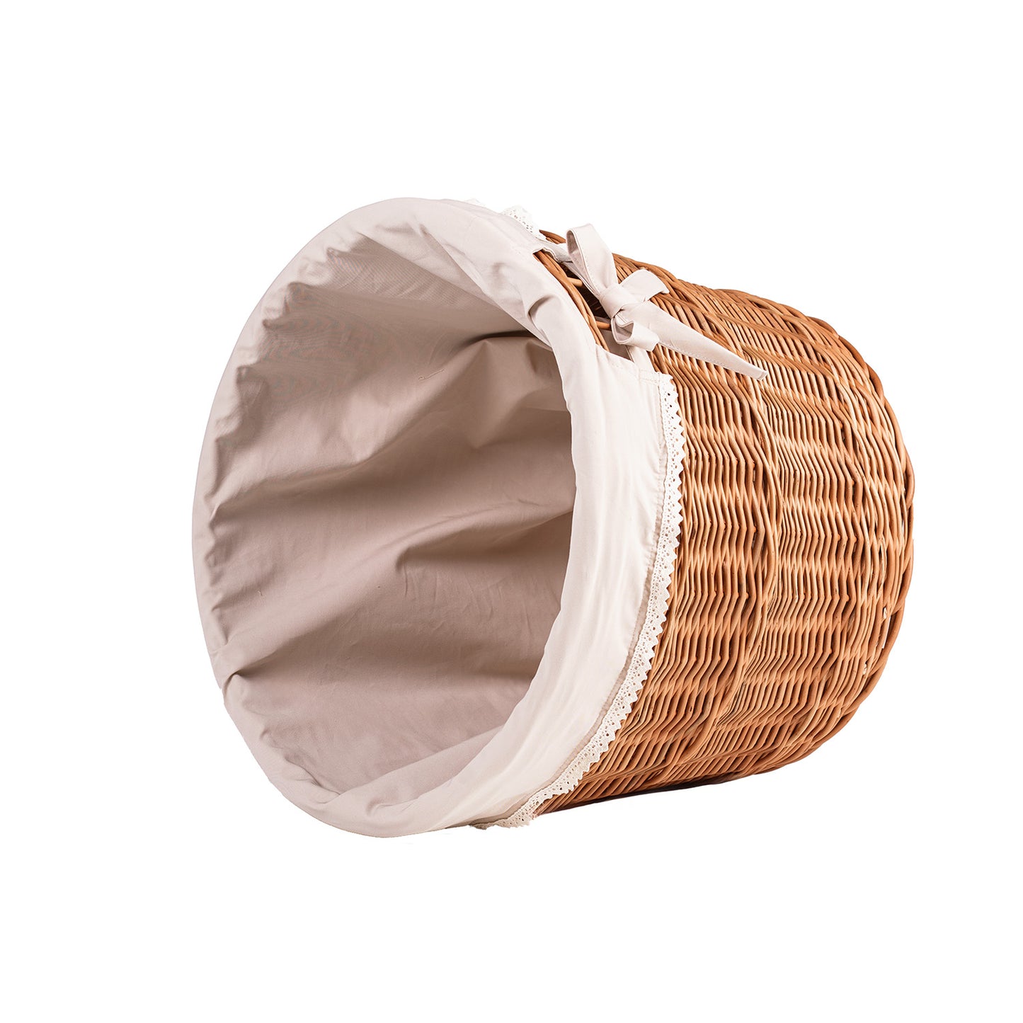 Balvina panier à pain en osier avec bordure beige TheWickerStories