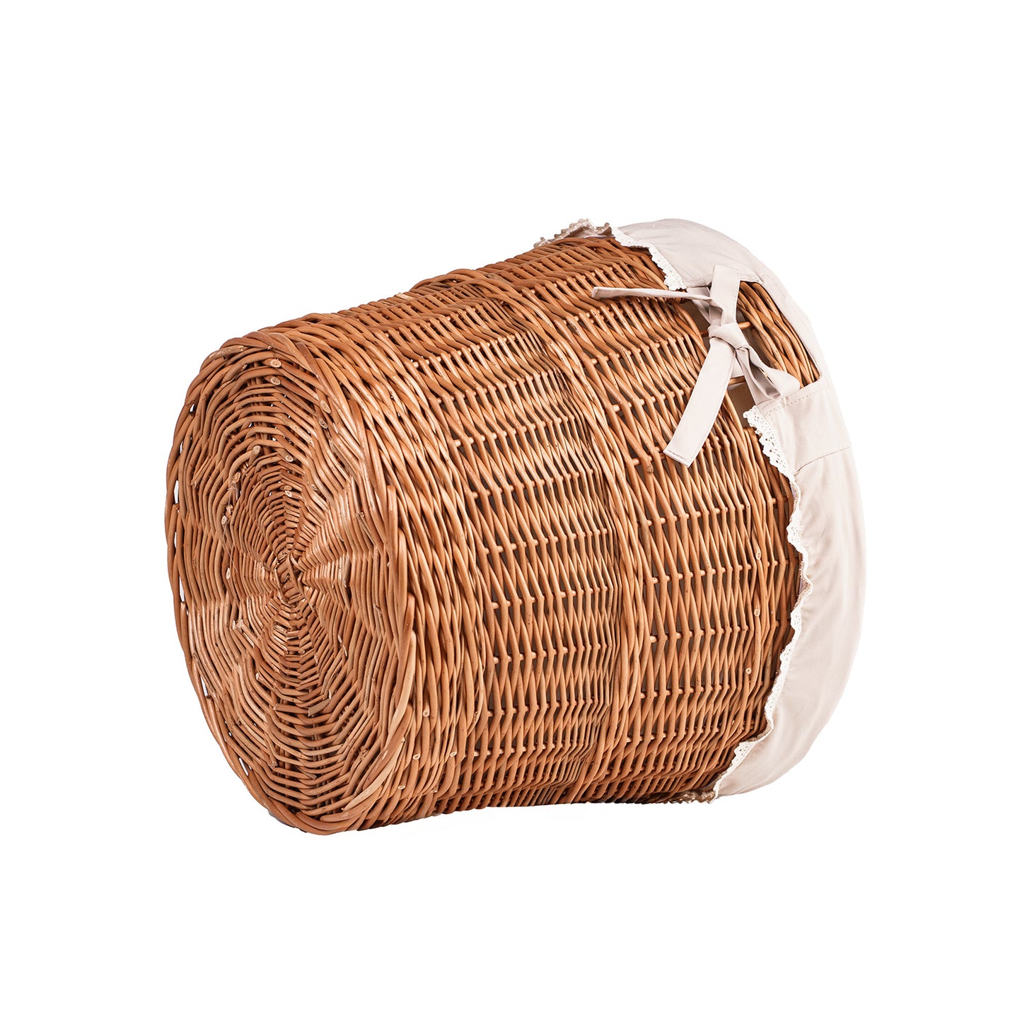 Balvina panier à pain en osier avec bordure beige TheWickerStories