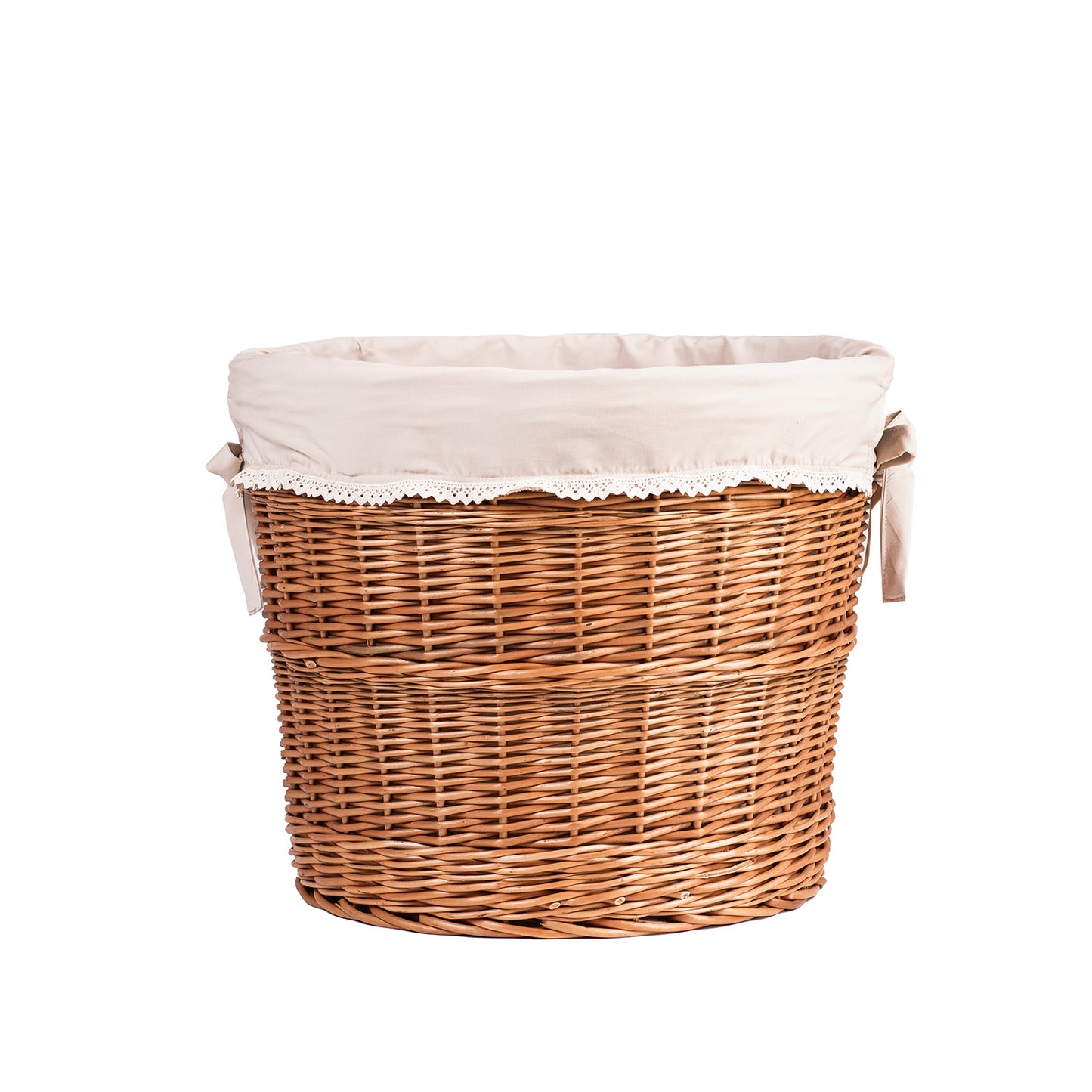 Balvina gevlochten baguettemand voor broodpresentatie met beige afwerking TheWickerStories