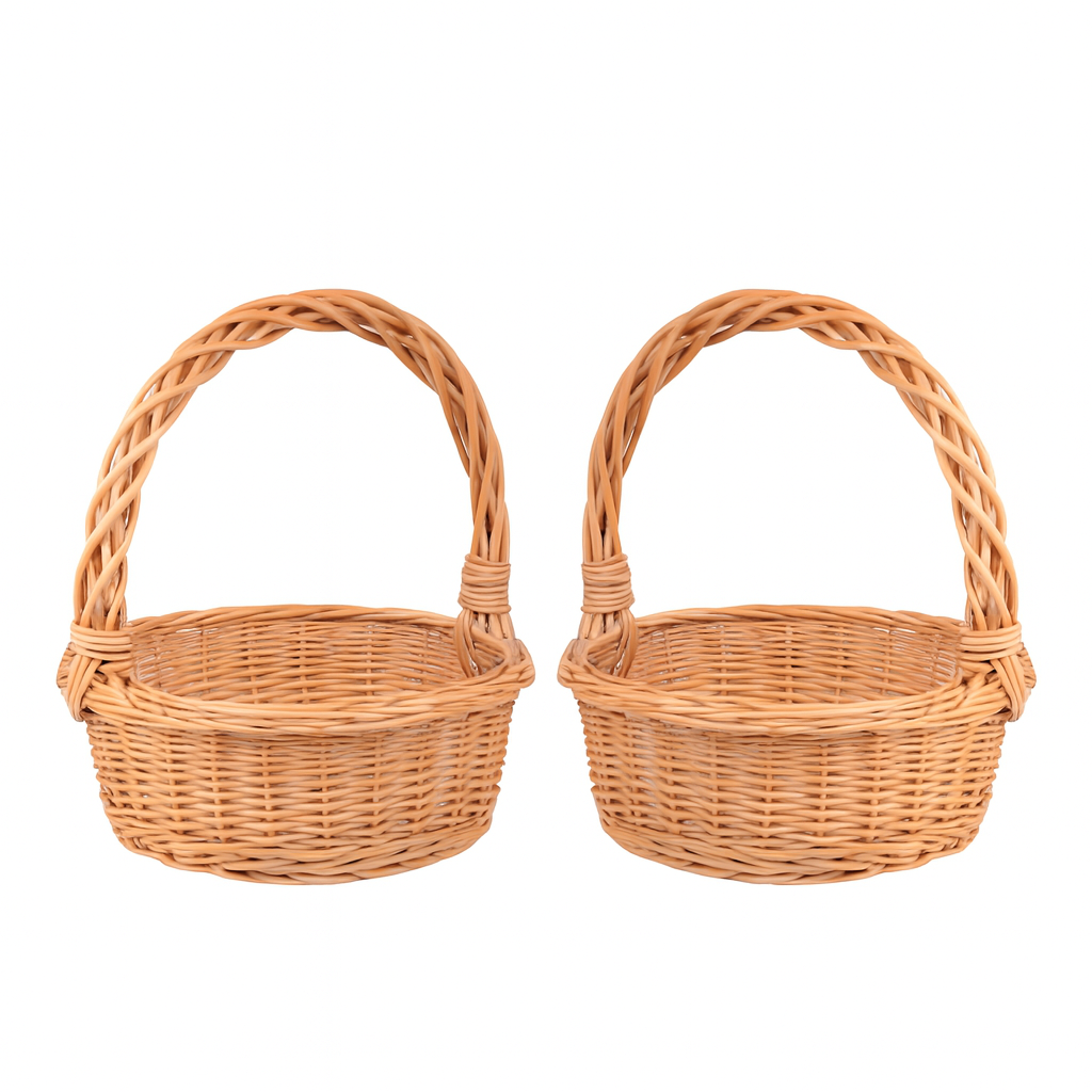 Zalvina wiklinowy kosz prezentowy na uroczystości z rączką, zestaw 2 sztuk TheWickerStories