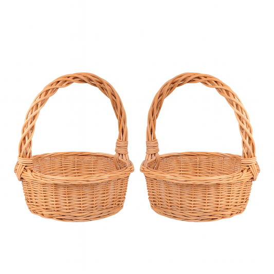 Zalvina wiklinowy kosz prezentowy na uroczystości z rączką, zestaw 2 sztuk TheWickerStories