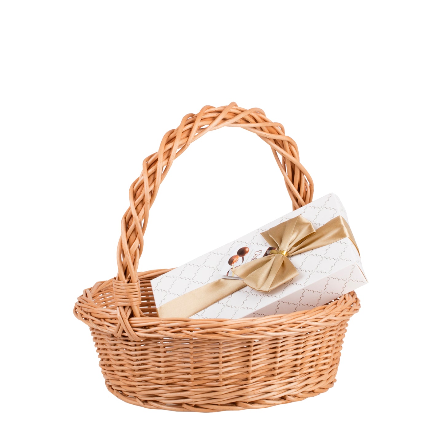 Zalvina wiklinowy kosz prezentowy na uroczystości z rączką, zestaw 2 sztuk TheWickerStories