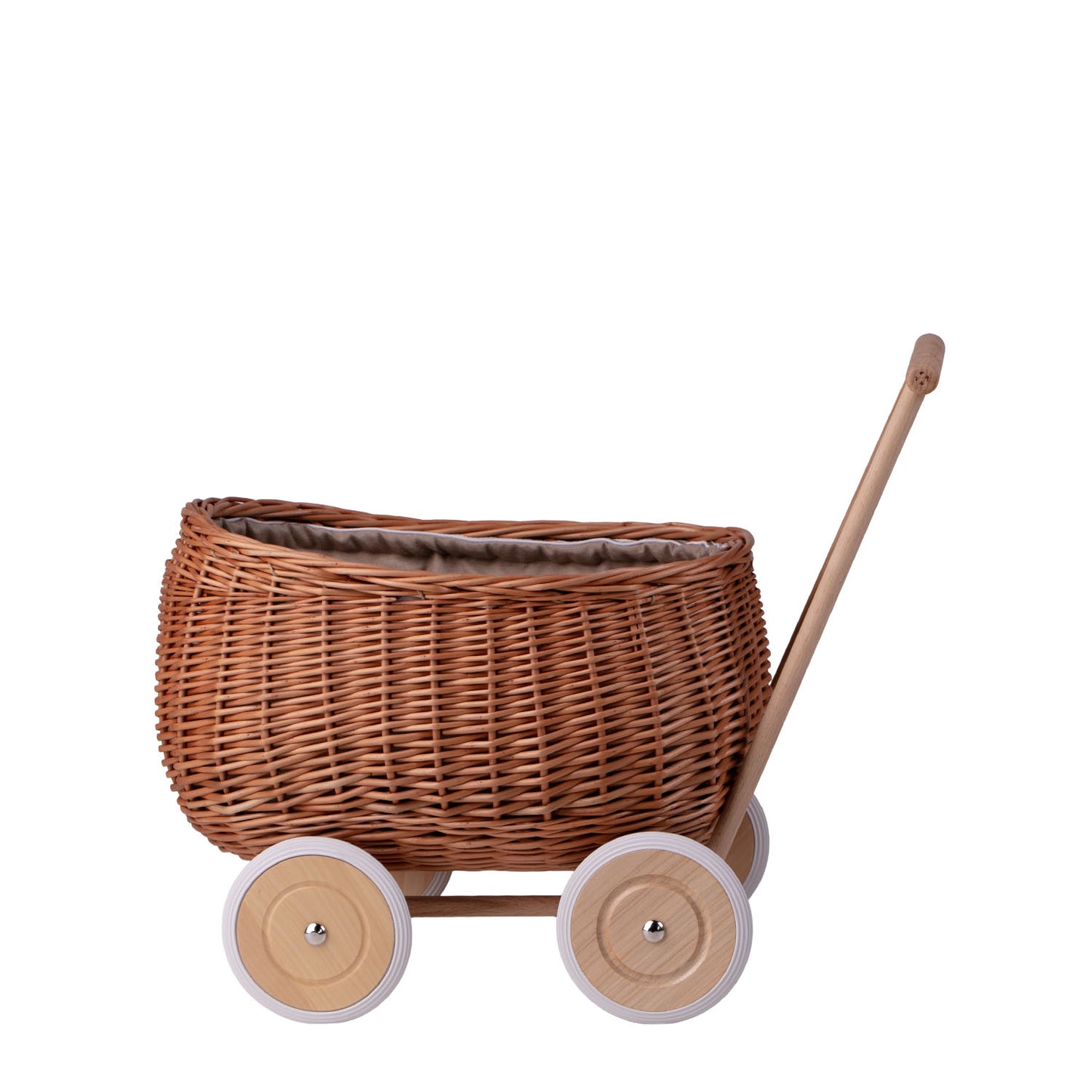 Luke wicker pushcart with beige lining TheWickerStories
