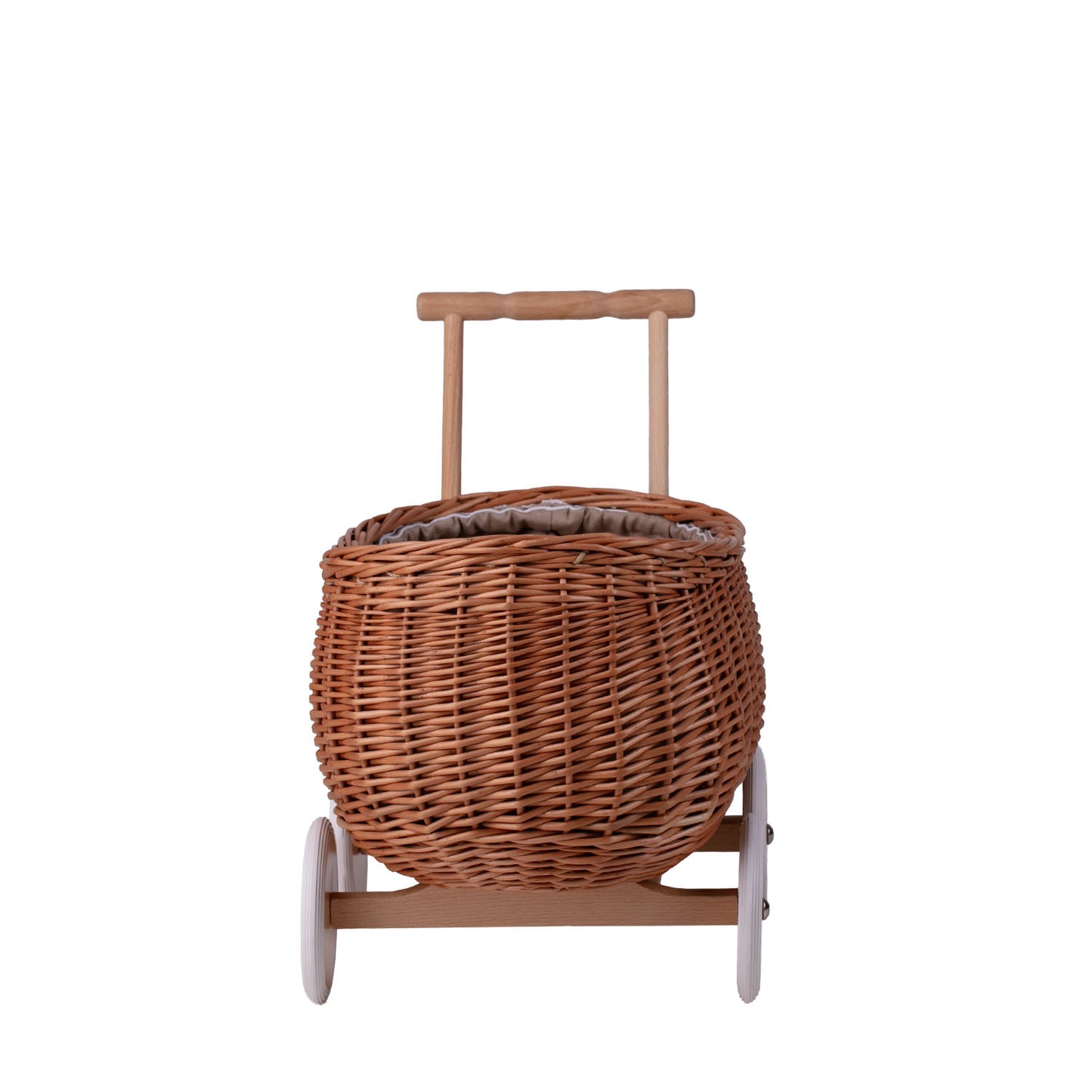 Luke wicker pushcart with beige lining TheWickerStories
