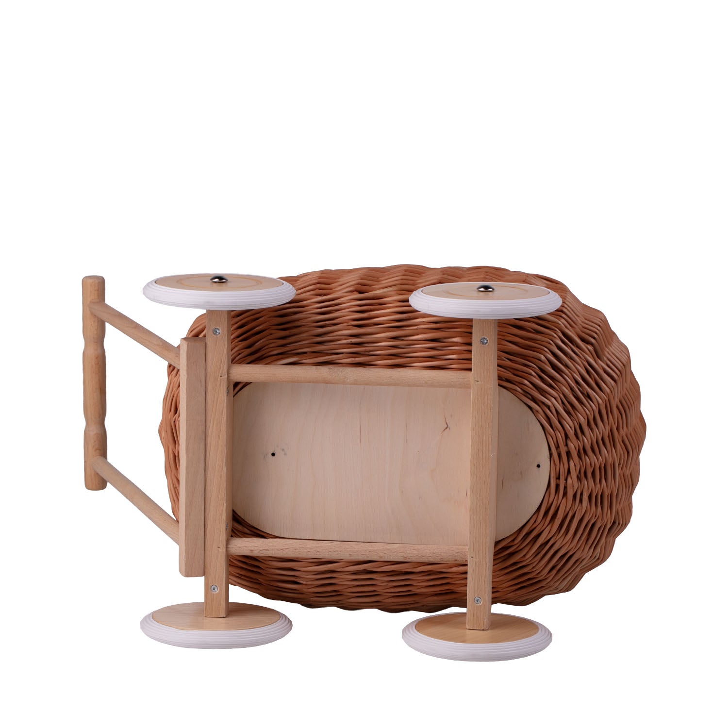 wicker pushcart with beige lining