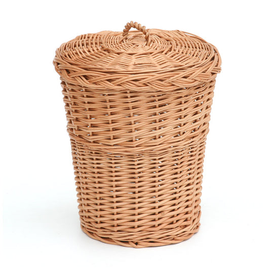 Decora wicker trash bin with lid