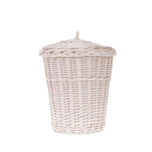 Decora wicker trash bin with lid