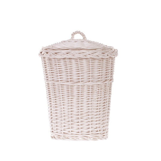 Decora wicker trash bin with lid