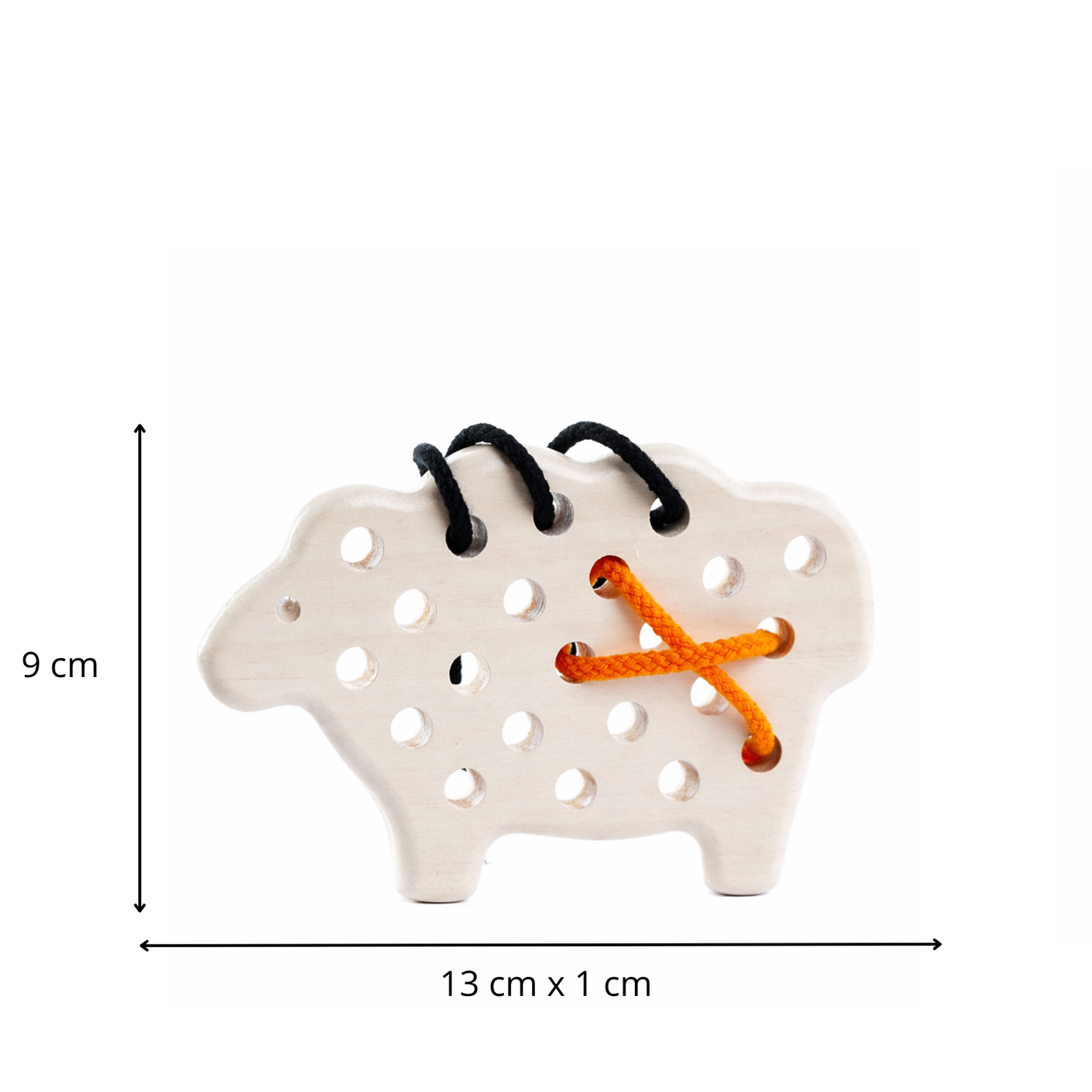 Pallium mouton en bois avec agneau - jouet pour enfants, écusson à coudre TheWickerStories