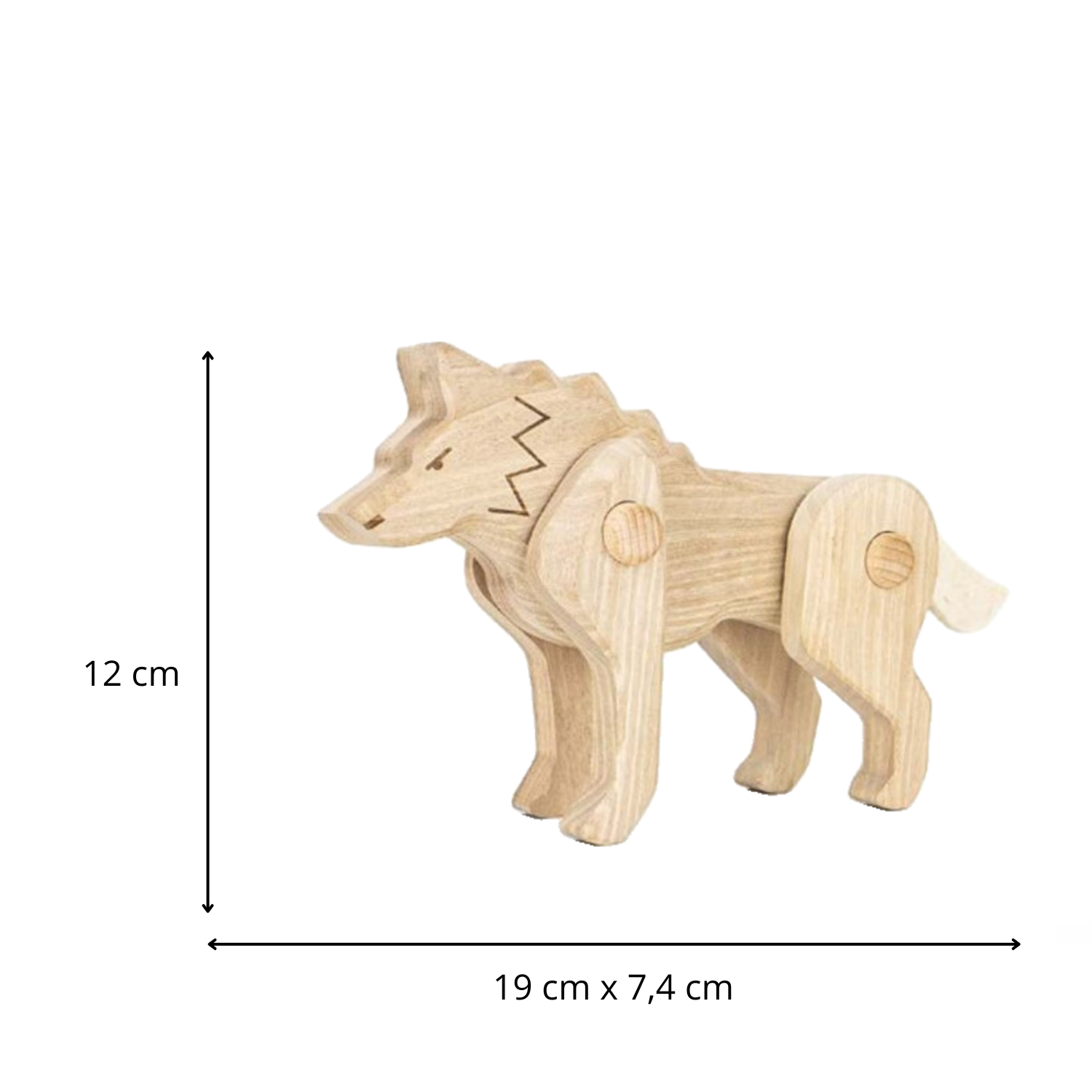 loup en bois – jouet éducatif mobile pour enfants