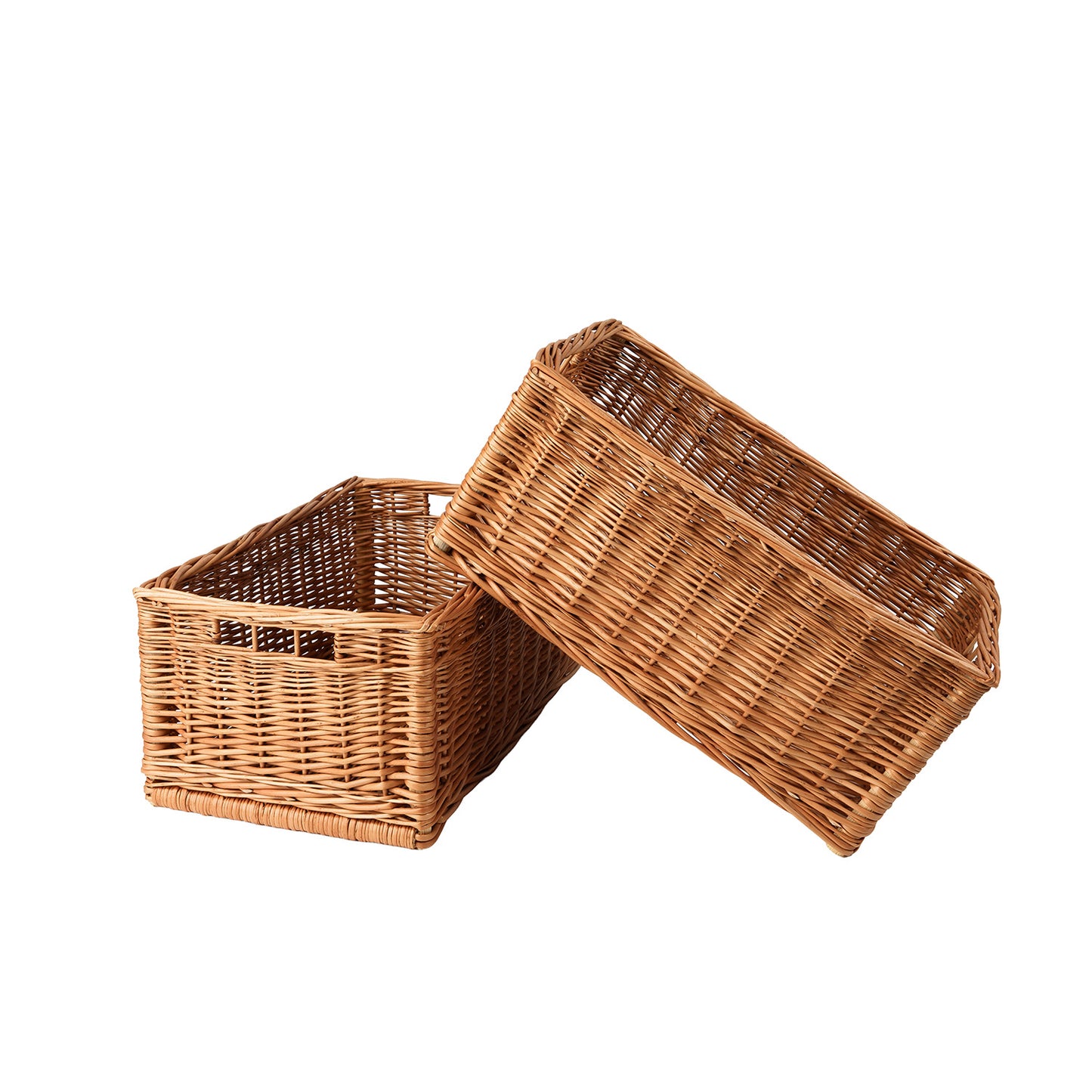 Taros wicker display crate set for fruits and vegetables, 2-piece set. TheWickerStories