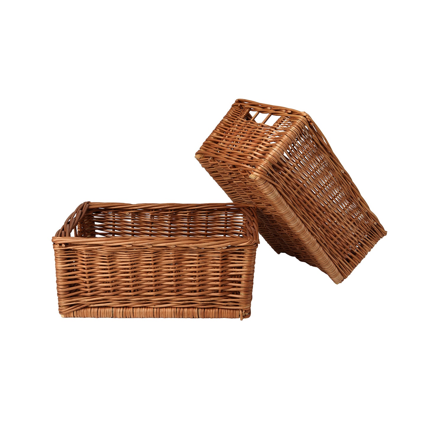 Taros wicker display crate set for fruits and vegetables, 2-piece set. TheWickerStories