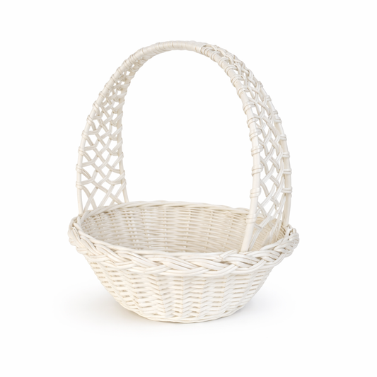 Zaria wicker Easter blessing basket for food, with handle TheWickerStories