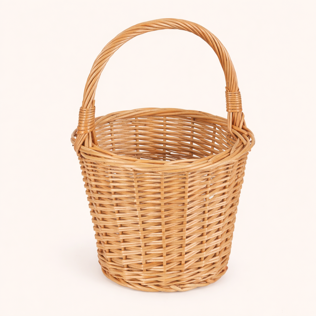 Zamia wicker Easter basket for blessing and decorations, with handle TheWickerStories