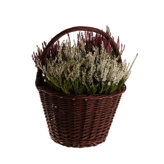 Valleria gevlochten tuinmand voor bloemen en oogst, met handvat