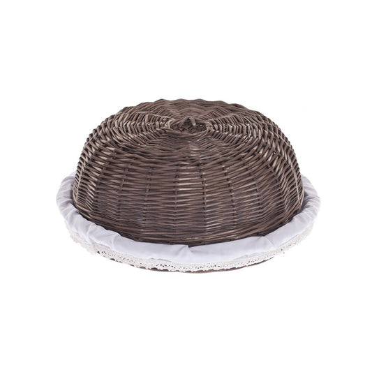 Linkus wicker basket with white lining and lid