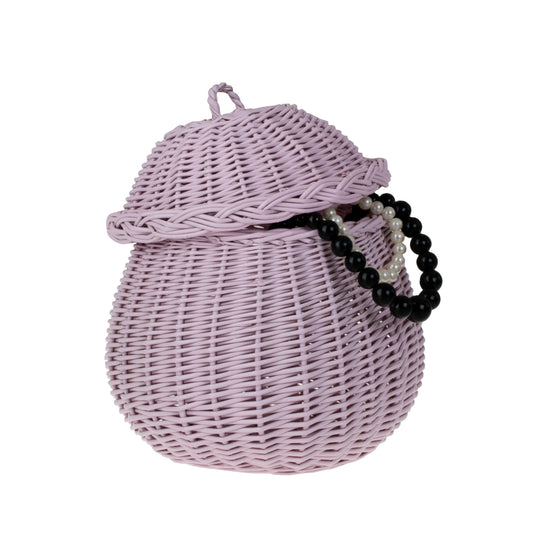 Zelveta wicker storage container for small items for bathroom and bedroom, with lid TheWickerStories