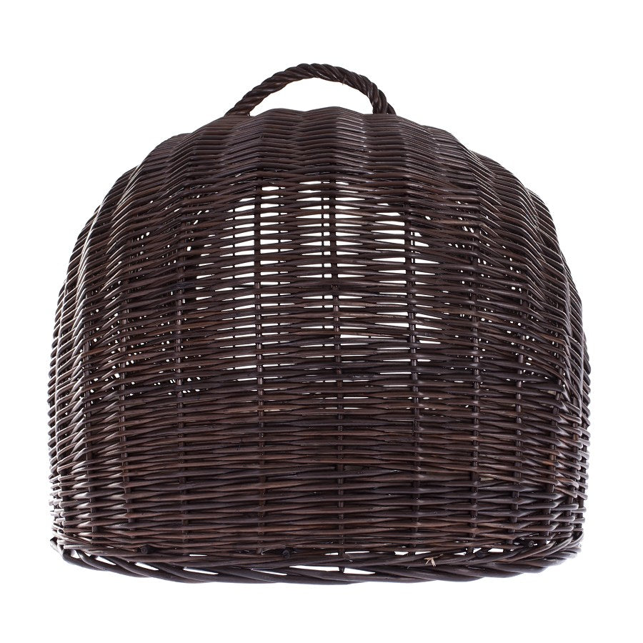 Tactus wicker basket for pets with brown cushion, mesh and clasp
