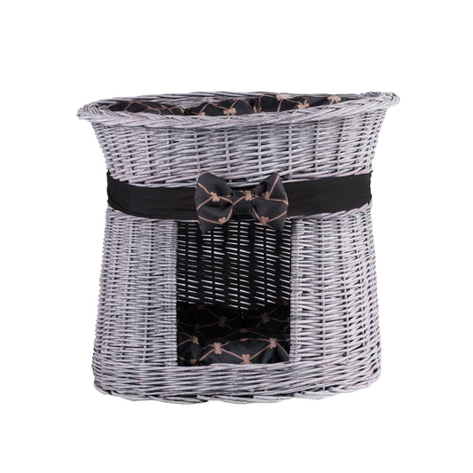 Erif rieten kattenhuis met kussens, twee verdiepingen