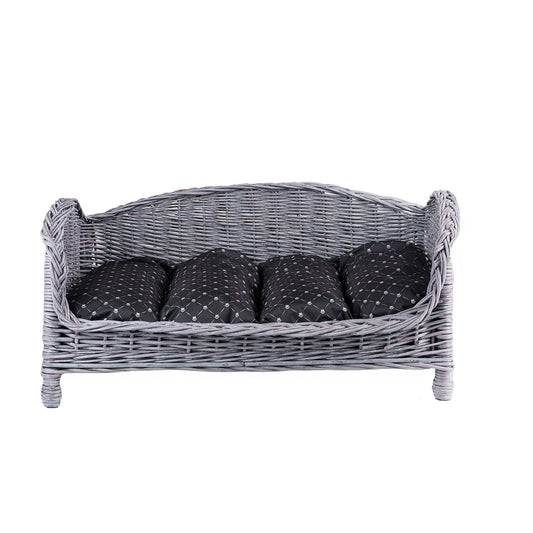 Erivia rieten mand-bed voor hond en kat met kussen
