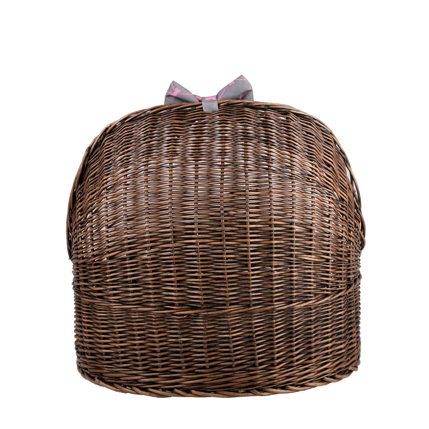 Elsa panier en osier couchage pour animaux avec coussin gris et nœud