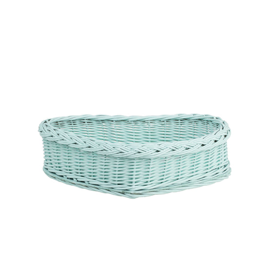 Zadaris petit panier en osier avec doublure menthe