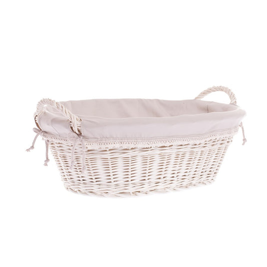 Milvus wicker basket with handles and beige lining