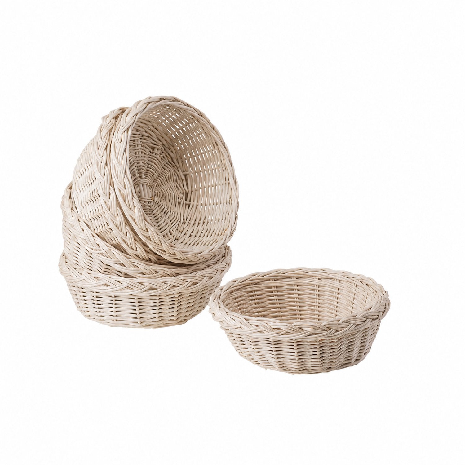 wicker bread display basket, set of 5 pieces