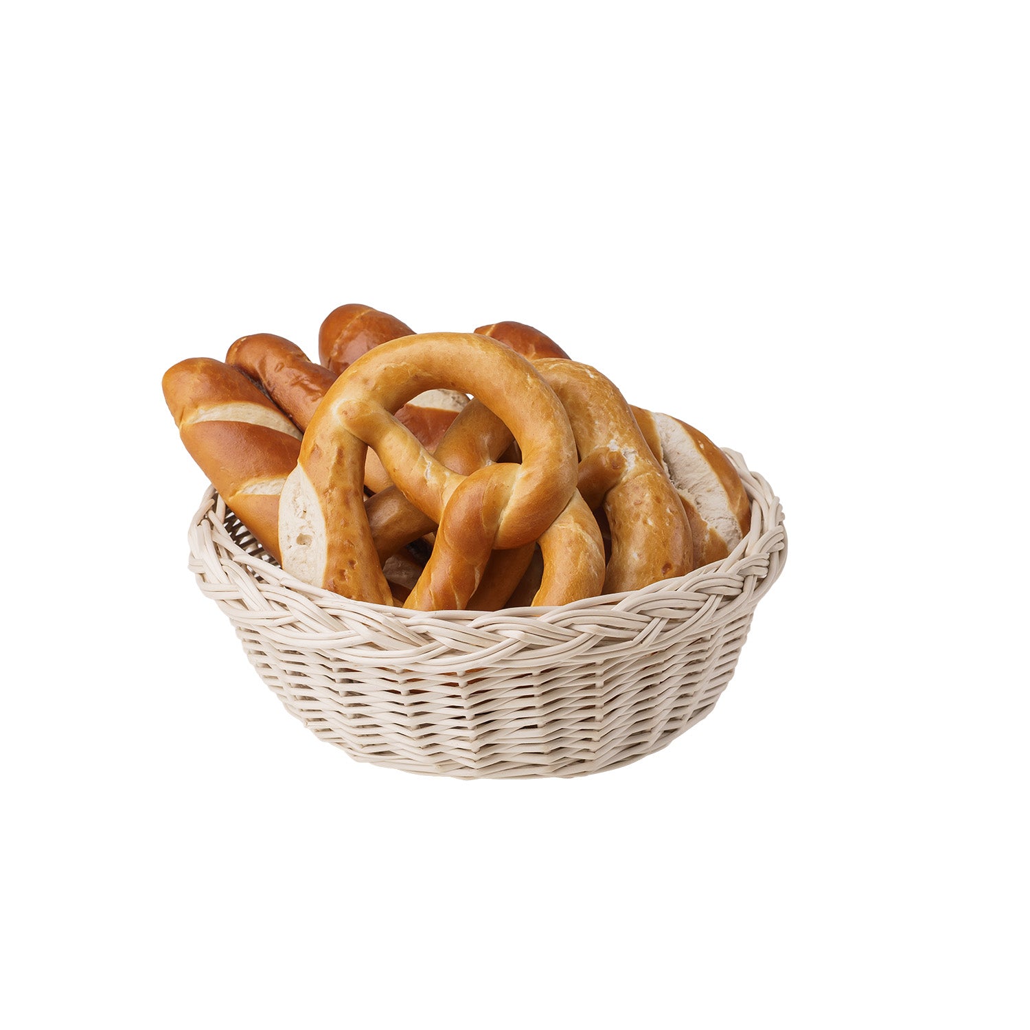 wicker bread display basket, set of 5 pieces