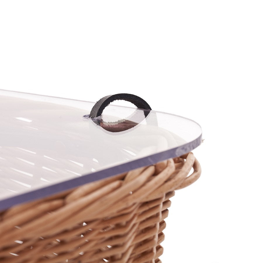 wicker bread basket with lid