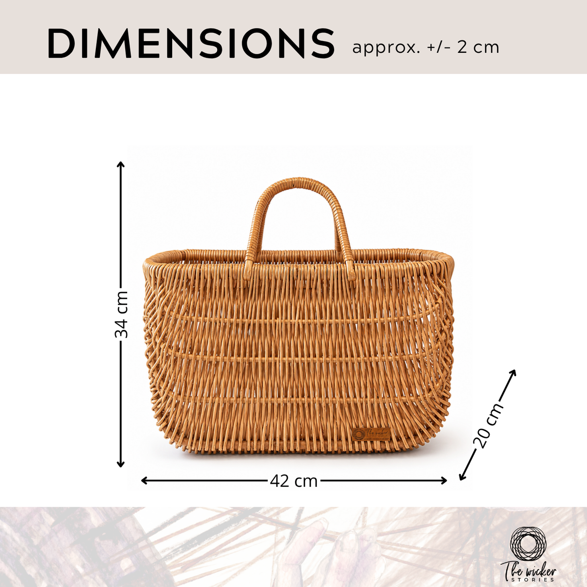 Werlissa cesto de mimbre para bicicleta, cesta para bici con correas de cuero TheWickerStories