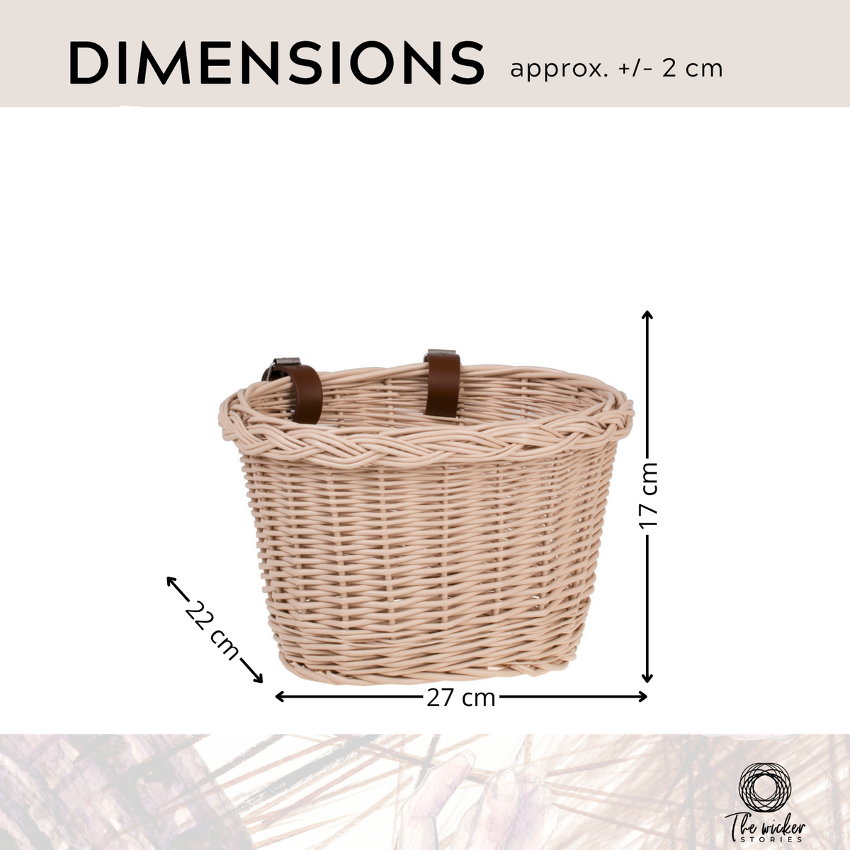 Paulus wicker bike basket for kids, small bicycle basket with leather straps TheWickerStories